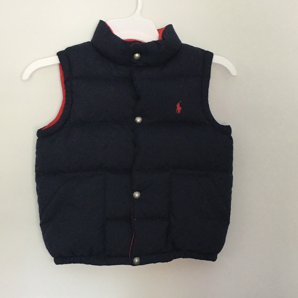 polo vest for kids Navi blue red logo